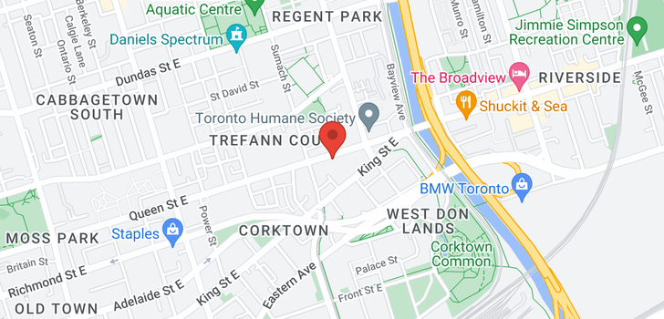 map of 501 QUEEN ST E